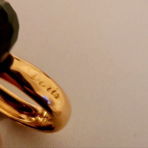 18K Solid Gold With Black Onyx Earrings & Ring Set - Picture 7 of 8